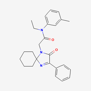 N-ethyl-N-(3-methylphenyl)-2-(2-oxo-3-phenyl-1,4-diazaspiro[4.5]dec-3-en-1-yl)acetamide