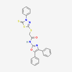 N-(4,5-diphenyl-1,3-oxazol-2-yl)-2-[(4-phenyl-5-thioxo-4,5-dihydro-1,3,4-thiadiazol-2-yl)sulfanyl]acetamide