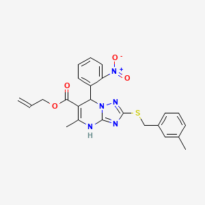 Prop-2-en-1-yl 5-methyl-2-[(3-methylbenzyl)sulfanyl]-7-(2-nitrophenyl)-4,7-dihydro[1,2,4]triazolo[1,5-a]pyrimidine-6-carboxylate