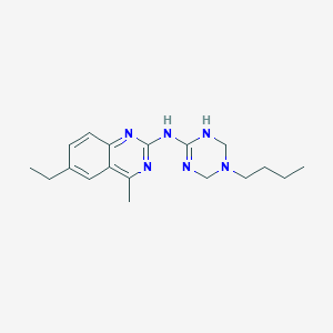 N-(5-butyl-1,4,5,6-tetrahydro-1,3,5-triazin-2-yl)-6-ethyl-4-methylquinazolin-2-amine