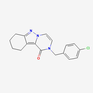 molecular formula C17H16ClN3O B11184575 2-[(4-chlorophenyl)methyl]-1H,2H,7H,8H,9H,10H-pyrazino[1,2-b]indazol-1-one 