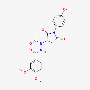 N'-acetyl-3,4-dimethoxy-N'-[1-(4-methoxyphenyl)-2,5-dioxopyrrolidin-3-yl]benzohydrazide