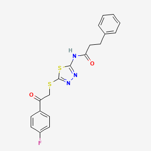 N-(5-{[2-(4-fluorophenyl)-2-oxoethyl]sulfanyl}-1,3,4-thiadiazol-2-yl)-3-phenylpropanamide