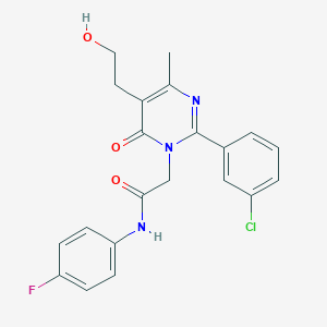 2-[2-(3-chlorophenyl)-5-(2-hydroxyethyl)-4-methyl-6-oxopyrimidin-1(6H)-yl]-N-(4-fluorophenyl)acetamide