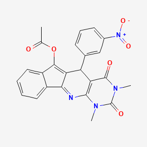 [5,7-dimethyl-2-(3-nitrophenyl)-4,6-dioxo-5,7,9-triazatetracyclo[8.7.0.03,8.011,16]heptadeca-1(17),3(8),9,11,13,15-hexaen-17-yl] acetate