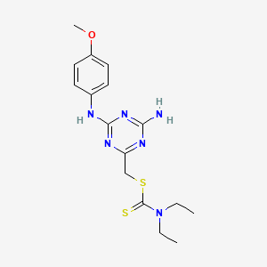 {4-Amino-6-[(4-methoxyphenyl)amino]-1,3,5-triazin-2-yl}methyl diethylcarbamodithioate