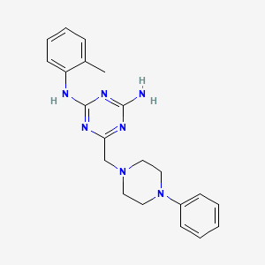 N-(2-methylphenyl)-6-[(4-phenylpiperazin-1-yl)methyl]-1,3,5-triazine-2,4-diamine