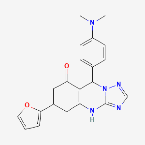 9-[4-(dimethylamino)phenyl]-6-(furan-2-yl)-5,6,7,9-tetrahydro[1,2,4]triazolo[5,1-b]quinazolin-8(4H)-one