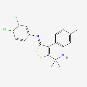 3,4-dichloro-N-[(1Z)-4,4,7,8-tetramethyl-4,5-dihydro-1H-[1,2]dithiolo[3,4-c]quinolin-1-ylidene]aniline