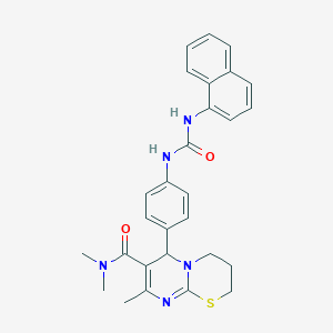 3,4-Dihydro-N,N,8-trimethyl-6-[4-[[(1-naphthalenylamino)carbonyl]amino]phenyl]-2H,6H-pyrimido[2,1-b][1,3]thiazine-7-carboxamide