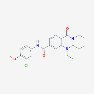 N-(3-Chloro-4-methoxyphenyl)-5-ethyl-11-oxo-5H,5AH,6H,7H,8H,9H,11H-pyrido[2,1-B]quinazoline-3-carboxamide