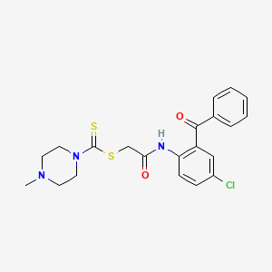 2-(2-benzoyl-4-chloroanilino)-2-oxoethyl 4-methyltetrahydro-1(2H)-pyrazinecarbodithioate