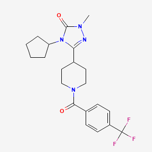 4-cyclopentyl-1-methyl-3-(1-(4-(trifluoromethyl)benzoyl)piperidin-4-yl)-1H-1,2,4-triazol-5(4H)-one