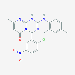 4-(2-chloro-5-nitrophenyl)-2-[(2,4-dimethylphenyl)amino]-8-methyl-1,4-dihydro-6H-pyrimido[1,2-a][1,3,5]triazin-6-one