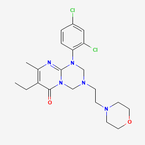 1-(2,4-dichlorophenyl)-7-ethyl-8-methyl-3-(2-morpholinoethyl)-1,2,3,4-tetrahydro-6H-pyrimido[1,2-a][1,3,5]triazin-6-one