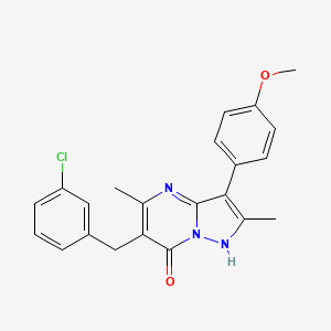 molecular formula C22H20ClN3O2 B11184866 6-(3-chlorobenzyl)-3-(4-methoxyphenyl)-2,5-dimethylpyrazolo[1,5-a]pyrimidin-7(4H)-one 