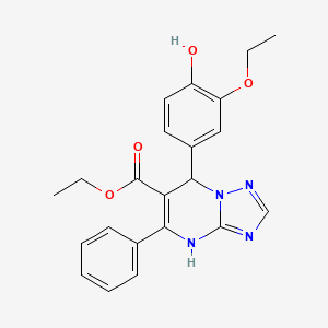 Ethyl 7-(3-ethoxy-4-hydroxyphenyl)-5-phenyl-4,7-dihydro[1,2,4]triazolo[1,5-a]pyrimidine-6-carboxylate