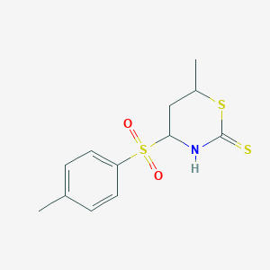 molecular formula C12H15NO2S3 B11184896 6-Methyl-4-[(4-methylphenyl)sulfonyl]-1,3-thiazinane-2-thione 