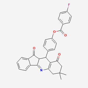 4-(7,7-dimethyl-9,11-dioxo-7,8,9,10,10a,11-hexahydro-6H-indeno[1,2-b]quinolin-10-yl)phenyl 4-fluorobenzoate