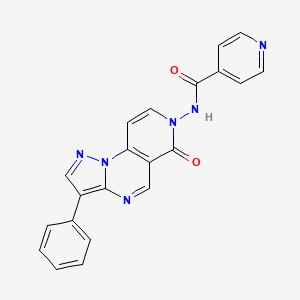 N-(6-oxo-3-phenylpyrazolo[1,5-a]pyrido[3,4-e]pyrimidin-7(6H)-yl)isonicotinamide