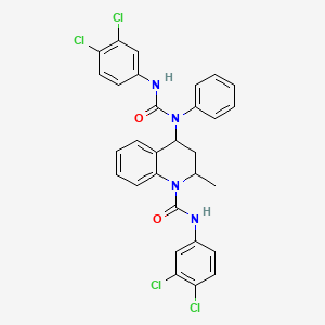 N-(3,4-dichlorophenyl)-4-{[(3,4-dichlorophenyl)carbamoyl](phenyl)amino}-2-methyl-3,4-dihydroquinoline-1(2H)-carboxamide