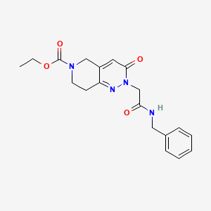 molecular formula C19H22N4O4 B11184937 ethyl 2-[(benzylcarbamoyl)methyl]-3-oxo-2H,3H,5H,6H,7H,8H-pyrido[4,3-c]pyridazine-6-carboxylate 