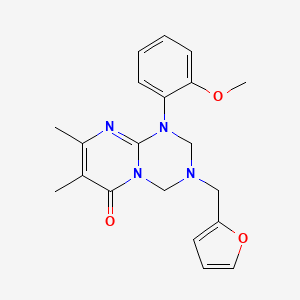 3-(furan-2-ylmethyl)-1-(2-methoxyphenyl)-7,8-dimethyl-1,2,3,4-tetrahydro-6H-pyrimido[1,2-a][1,3,5]triazin-6-one