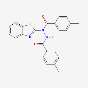 molecular formula C23H19N3O2S B11184980 N'-(1,3-benzothiazol-2-yl)-4-methyl-N'-(4-methylbenzoyl)benzohydrazide 