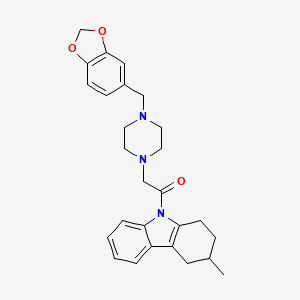 2-[4-(1,3-benzodioxol-5-ylmethyl)piperazin-1-yl]-1-(3-methyl-1,2,3,4-tetrahydro-9H-carbazol-9-yl)ethanone