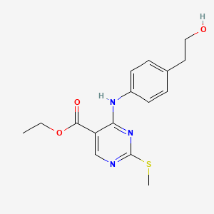 Ethyl 4-{[4-(2-hydroxyethyl)phenyl]amino}-2-(methylsulfanyl)pyrimidine-5-carboxylate