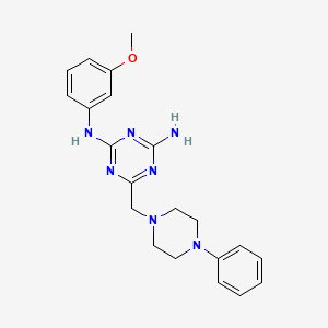 N-(3-methoxyphenyl)-6-[(4-phenylpiperazin-1-yl)methyl]-1,3,5-triazine-2,4-diamine