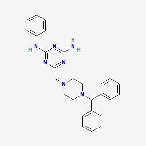 6-{[4-(diphenylmethyl)piperazin-1-yl]methyl}-N-phenyl-1,3,5-triazine-2,4-diamine