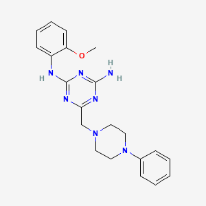 N-(2-methoxyphenyl)-6-[(4-phenylpiperazin-1-yl)methyl]-1,3,5-triazine-2,4-diamine