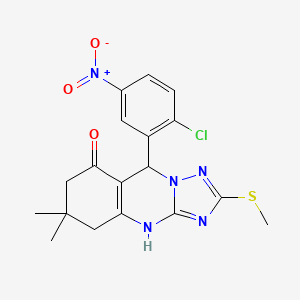 9-(2-chloro-5-nitrophenyl)-6,6-dimethyl-2-(methylsulfanyl)-5,6,7,9-tetrahydro[1,2,4]triazolo[5,1-b]quinazolin-8(4H)-one