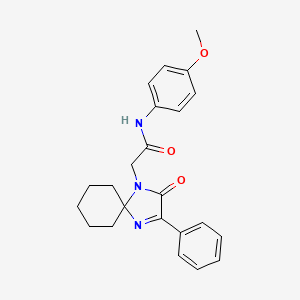 molecular formula C23H25N3O3 B11185107 N-(4-methoxyphenyl)-2-(2-oxo-3-phenyl-1,4-diazaspiro[4.5]dec-3-en-1-yl)acetamide 