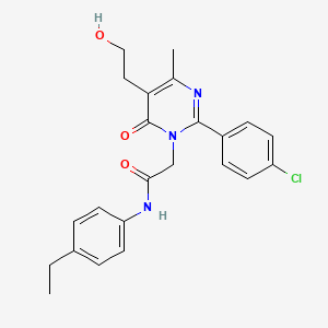 2-[2-(4-chlorophenyl)-5-(2-hydroxyethyl)-4-methyl-6-oxopyrimidin-1(6H)-yl]-N-(4-ethylphenyl)acetamide