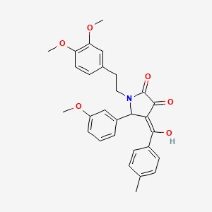 1-[2-(3,4-Dimethoxyphenyl)ethyl]-3-hydroxy-5-(3-methoxyphenyl)-4-(4-methylbenzoyl)-2,5-dihydro-1H-pyrrol-2-one