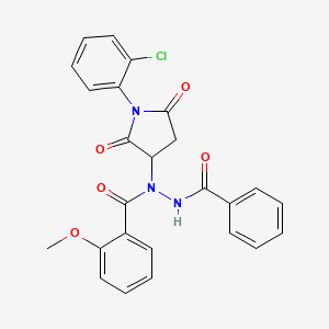 N-[1-(2-chlorophenyl)-2,5-dioxopyrrolidin-3-yl]-2-methoxy-N'-(phenylcarbonyl)benzohydrazide