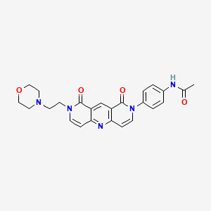 molecular formula C25H25N5O4 B11185220 N-(4-{8-[2-(morpholin-4-yl)ethyl]-1,9-dioxo-8,9-dihydropyrido[4,3-b][1,6]naphthyridin-2(1H)-yl}phenyl)acetamide 