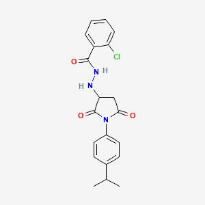 2-chloro-N'-{2,5-dioxo-1-[4-(propan-2-yl)phenyl]pyrrolidin-3-yl}benzohydrazide