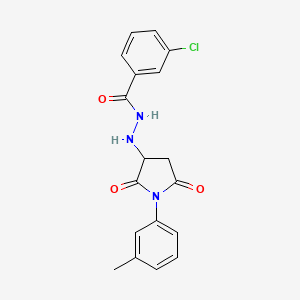 3-chloro-N'-[1-(3-methylphenyl)-2,5-dioxopyrrolidin-3-yl]benzohydrazide