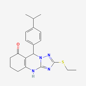 molecular formula C20H24N4OS B11185241 2-(ethylsulfanyl)-9-[4-(propan-2-yl)phenyl]-5,6,7,9-tetrahydro[1,2,4]triazolo[5,1-b]quinazolin-8(4H)-one 