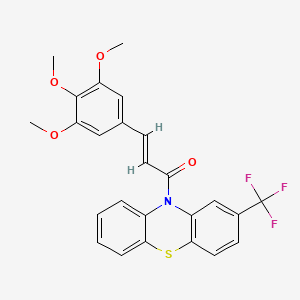 (2E)-1-[2-(trifluoromethyl)-10H-phenothiazin-10-yl]-3-(3,4,5-trimethoxyphenyl)prop-2-en-1-one