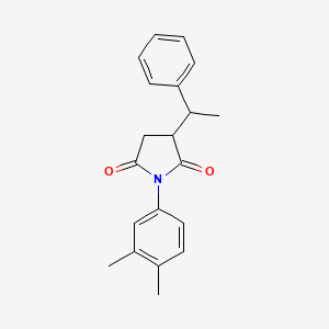 molecular formula C20H21NO2 B11185253 1-(3,4-Dimethylphenyl)-3-(1-phenylethyl)pyrrolidine-2,5-dione 