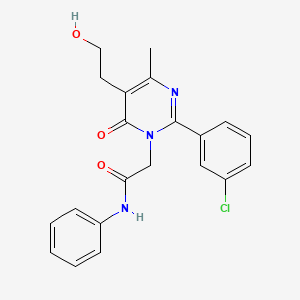 2-[2-(3-chlorophenyl)-5-(2-hydroxyethyl)-4-methyl-6-oxopyrimidin-1(6H)-yl]-N-phenylacetamide