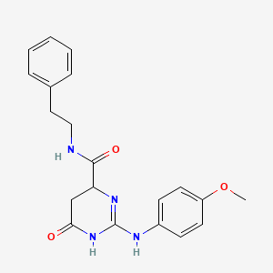 molecular formula C20H22N4O3 B11185277 2-[(4-methoxyphenyl)amino]-6-oxo-N-(2-phenylethyl)-3,4,5,6-tetrahydropyrimidine-4-carboxamide 