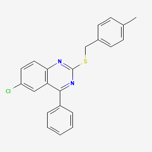 molecular formula C22H17ClN2S B11185278 6-Chloro-2-[(4-methylbenzyl)sulfanyl]-4-phenylquinazoline 