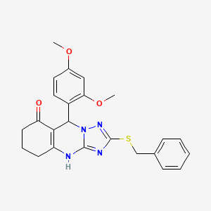 2-(benzylsulfanyl)-9-(2,4-dimethoxyphenyl)-5,6,7,9-tetrahydro[1,2,4]triazolo[5,1-b]quinazolin-8(4H)-one