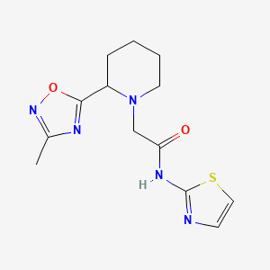 2-[2-(3-methyl-1,2,4-oxadiazol-5-yl)piperidin-1-yl]-N-(1,3-thiazol-2-yl)acetamide