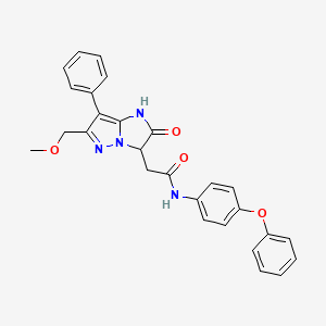 2-[6-(methoxymethyl)-2-oxo-7-phenyl-2,3-dihydro-1H-imidazo[1,2-b]pyrazol-3-yl]-N-(4-phenoxyphenyl)acetamide